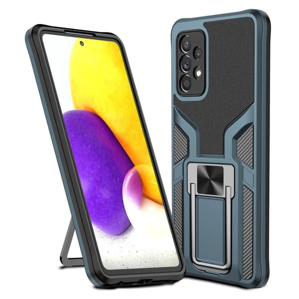 Støtsikker Hybrid Deksel med Kickstand til Samsung Galaxy A72 5G - Blå Blue