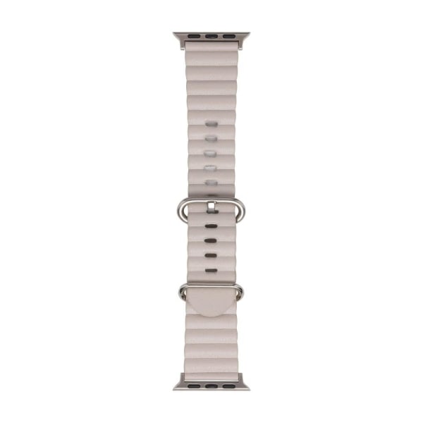 Apple Watch Series 8 (45mm) / Watch Ultra genuine leather watch Silver grey