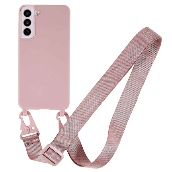 Tunt TPU-fodral med matt yta och justerbar rem för Samsung Galaxy S22 Plus - Mörkrosa Rosa