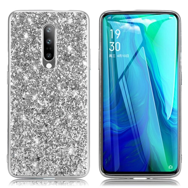 Glitter OnePlus 7 Pro deksel - Sølv Silver grey