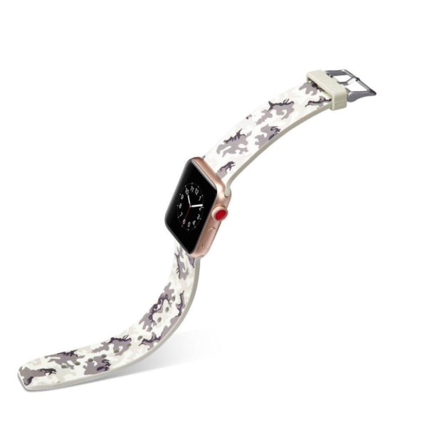 Apple Watch Series 5 40mm camouflage silikoninen kellonauha - Valkoinen Maastokuvio White