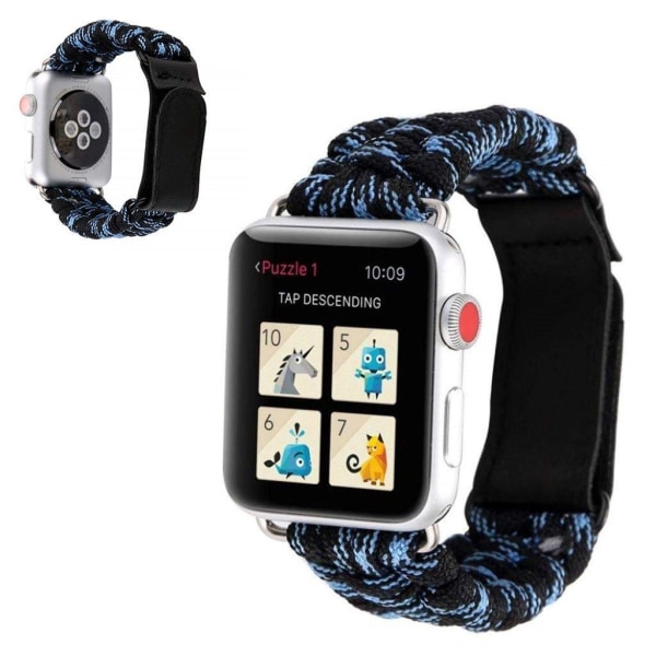 Apple Watch 40mm ainutlaatuinen nailon kellonhihna - Musta / Sininen Black