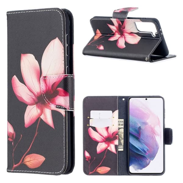 Wonderland Samsung Galaxy S21 Plus flip etui - blomster Pink