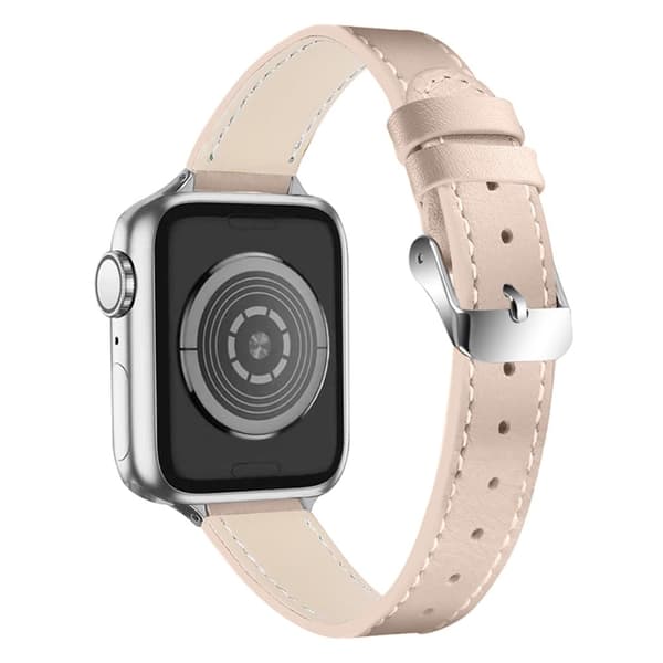 Apple Watch (45 mm) elegant klockarmband i äkta läder - Aprikos Brun