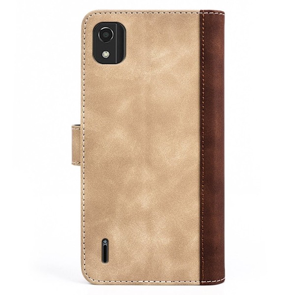 To Farvet Læder Flip Case til Nokia C2 2nd Edition - Gul Yellow