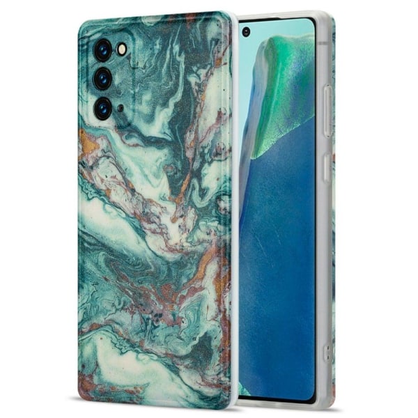 Marble Samsung Galaxy Note 20 5G / Note 20 Etui - Grøn Green