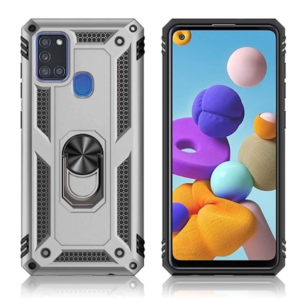 Bofink Combat Samsung Galaxy A21s deksel - Sølv Silver grey