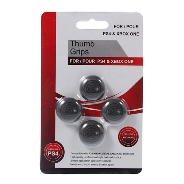 4 delar / set Tumgrepp för Xbox360 XboxOne PS4 PS3-kontroller Svart