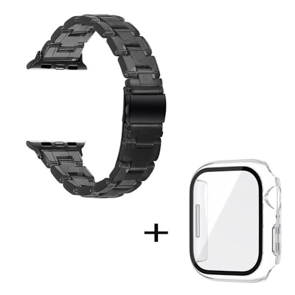 Apple Watch SE 2022 (40 mm) urrem med 3 perler i resin med klart cover - Gennemsigtig Sort Black
