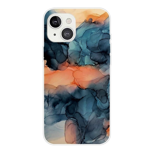 Marmormotiv iPhone 14 skal - Orange Mellan De Blå multifärg