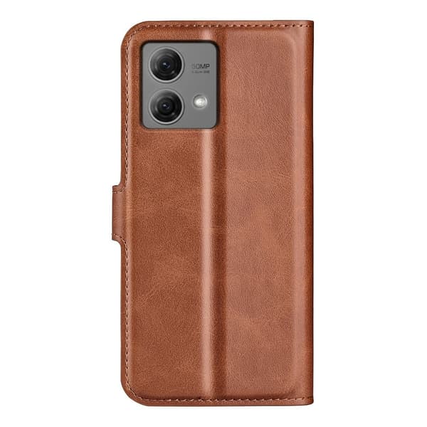 Hållbart konstläder Motorola Moto G84 fodral med plånbok - Brun Brun
