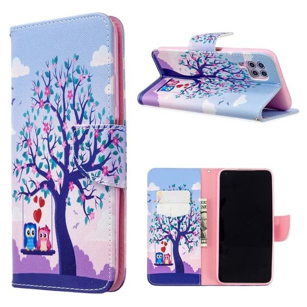 Wonderland Huawei P40 Lite / Nova 6 SE Etui - Træ og Ugler Multicolor