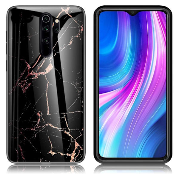 Fantasy Marble Xiaomi Redmi Note 8 Pro deksel - Svart / Gull Black