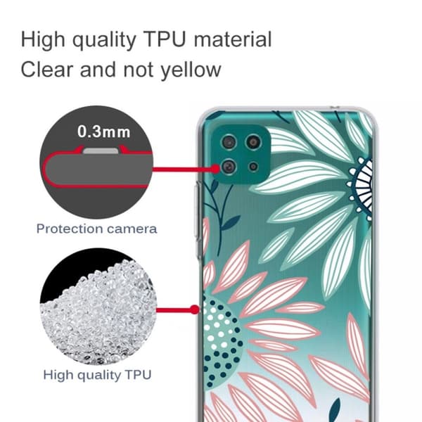 Deco Samsung Galaxy A22 5G Etui - Søt Blomst Multicolor