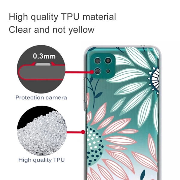 Deco Samsung Galaxy A22 5G Suojakotelo - Cute Flower Multicolor