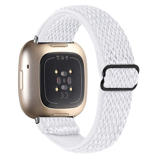 Fitbit Sense / Versa 3 elastiskt klockarmband med justerbart spänne - Vit Vit