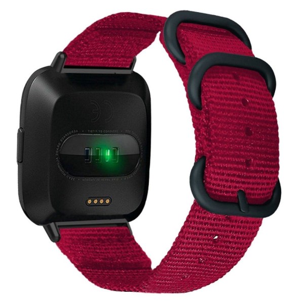 Fitbit Sense 2 / Versa 4 nylon watch strap with black buckle - R Röd