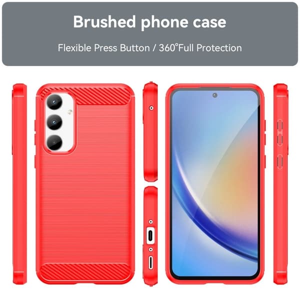Carbon Flex Samsung Galaxy A35 kotelot - Punainen Red