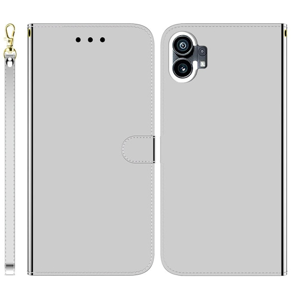 Mirror Nothing Phone (1) Flip Etui - Sølv Silver grey