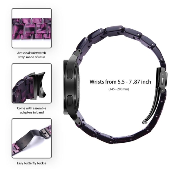 Cool urrem i resin-stil til Samsung Galaxy Watch 4 - Mørklilla Purple