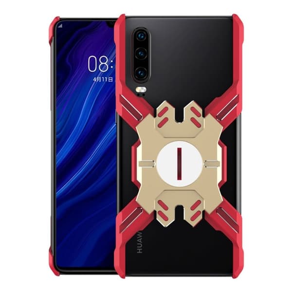 Heroes Huawei P30 X-Shape bumper deksel - Gold / Red Red