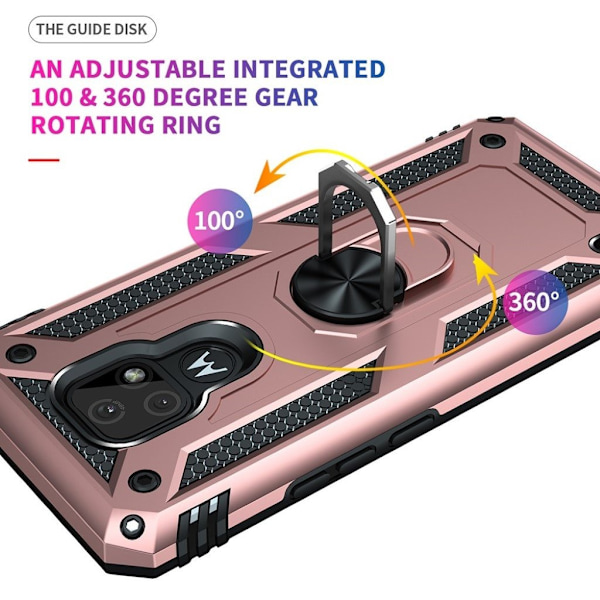 Bofink Combat Motorola Moto E7 Etui - Rødguld Pink