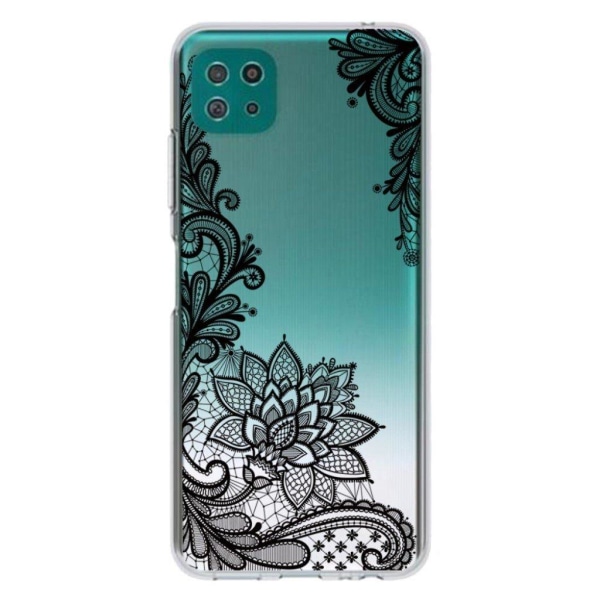 Deco Samsung Galaxy A22 5G skal - Spetsblomma Svart