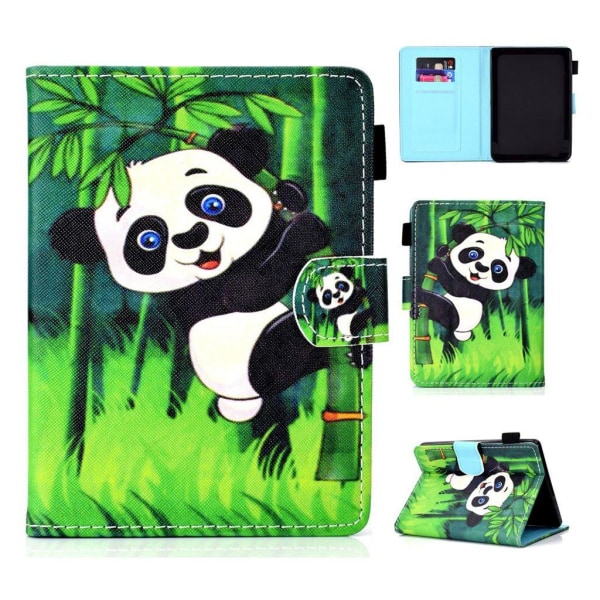 Amazon Kindle (2019) mønstered læder etui - Bambus Panda Multicolor