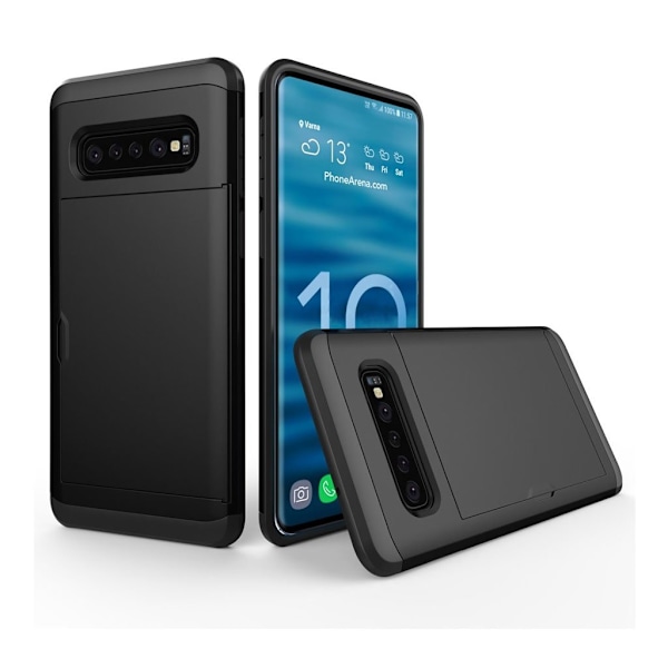 Samsung Galaxy S10 kortholder hybrid etui - Sort Black
