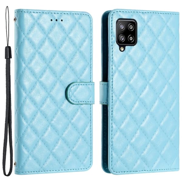 Funksjonelt rombe lommebokdeksel for Samsung Galaxy A42 5G - Blå Blue