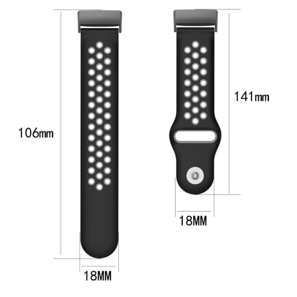 Fitbit Charge 3 flexibelt klockarmband i silikon - Svart Och Grå multifärg