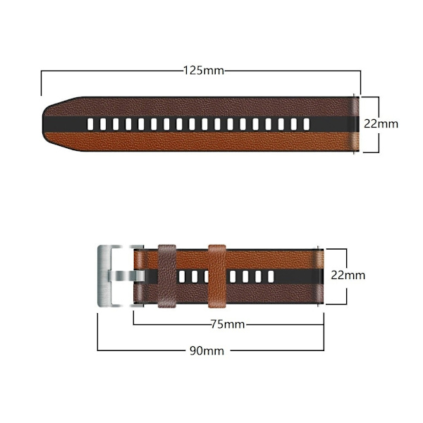 22 mm universal silikonerem i tre farver - Sort / Orange / Grå Orange