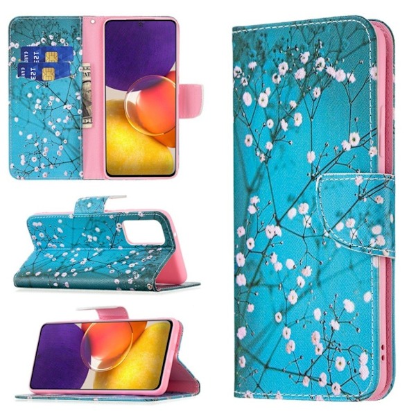 Wonderland Samsung Galaxy A82 5G Flip etui - Træ med blomster Blue