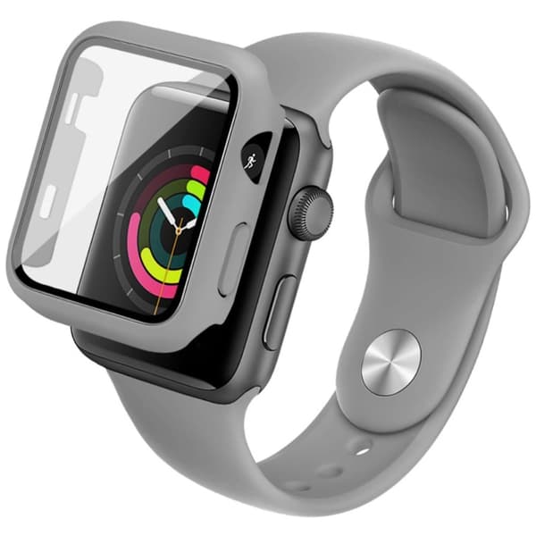 IMAK Apple Watch Series 3/2/1 42mm silikone cover med urrem - Grå Silver grey