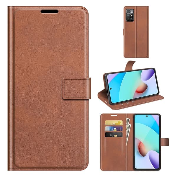 Lompakko Nahkakotelo For Xiaomi Redmi 10 Prime / Redmi 10 - Vaalean Ruskea Brown