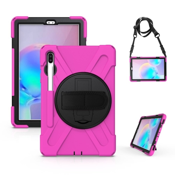 Samsung Galaxy Tab S6 X-Shape kestävä kotelo - Ruusu Pink