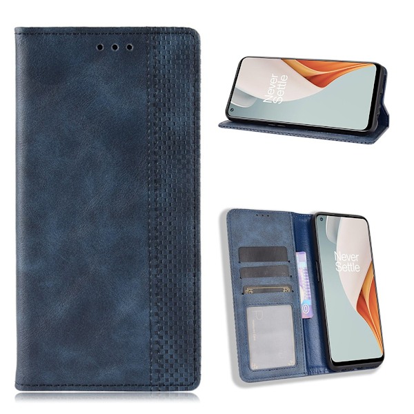 Bofink Vintage OnePlus Nord N100 læder etui - blå Blue