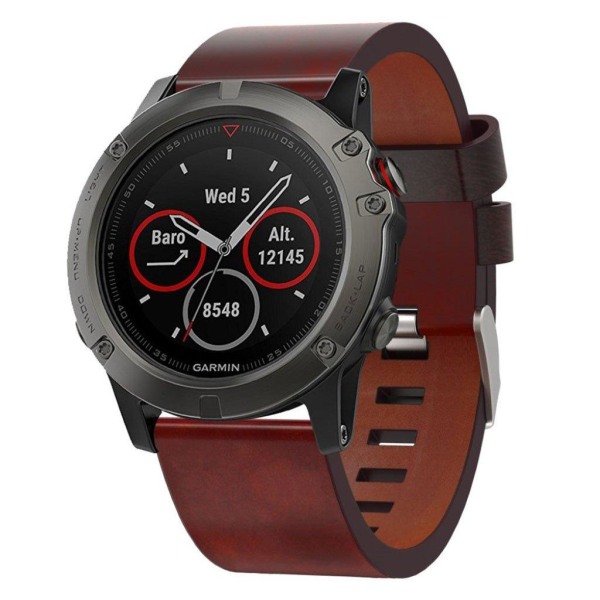 Garmin Fenix 5X læderurrem Brown