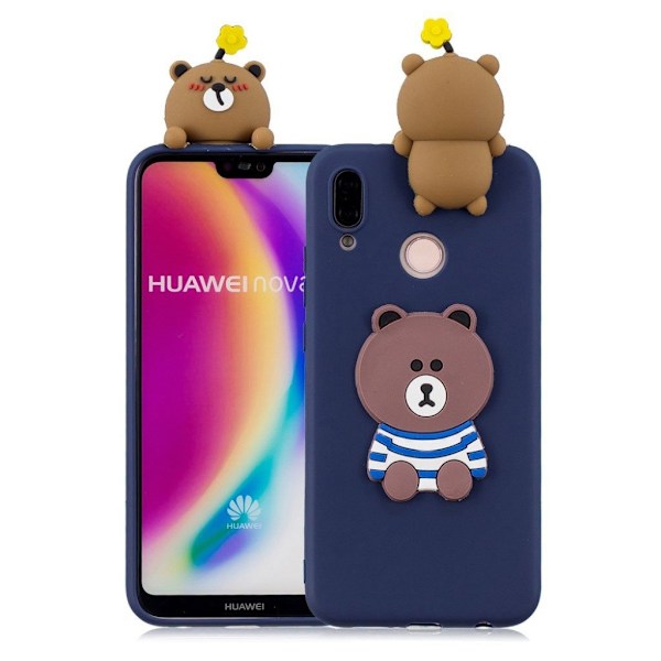Cute 3D Huawei P20 Lite skal - Brun Brun