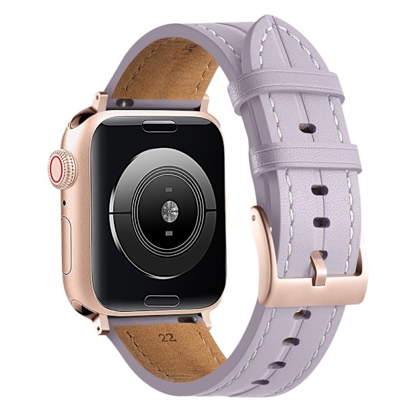 Apple Watch Series 8 (41mm) klockarmband i äkta läder - Lila Lila