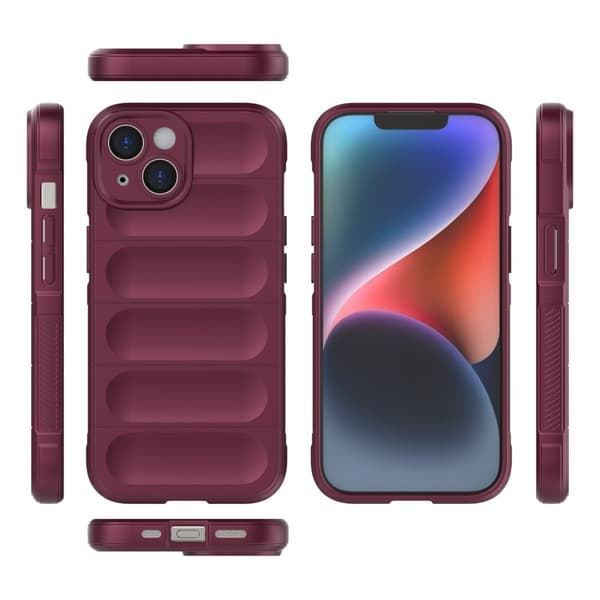 Mjukt greppformat iPhone 15 Plus skal - Röd Röd