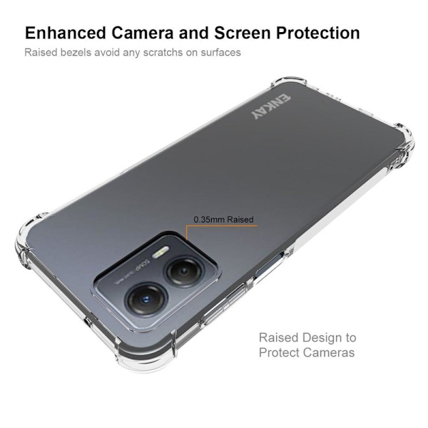 ENKAY klart faldsikkert etui til Motorola Moto G53 Transparent