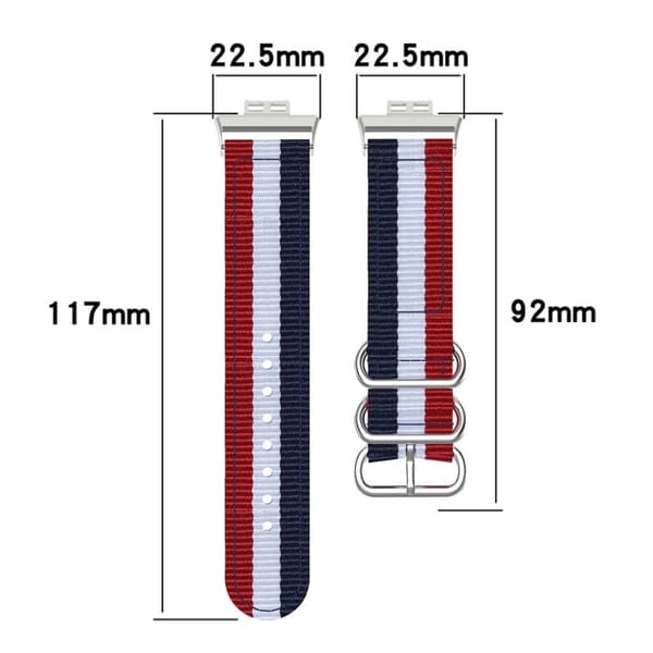 Huawei Watch Fit nylonmønstret klokkerem - Rød / Hvit / Blå Multicolor