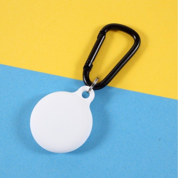 AirTags thickened silicone cover with carabiner - White Vit