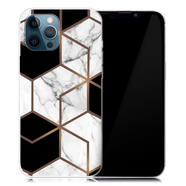 Marble iPhone 13 Pro Suojakotelo - Marble Cube In Black And Valkoinen Multicolor