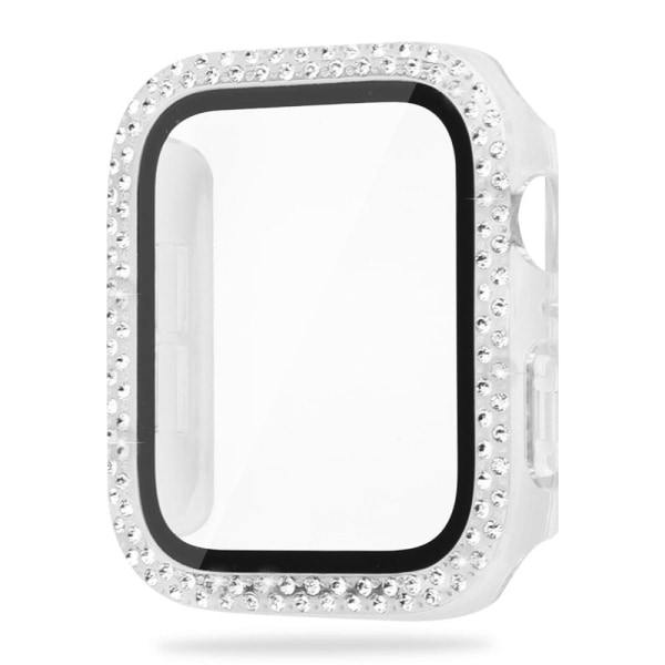 Apple Watch SE 2022 (44 mm) cover med rhinestone-dekor og hærdet glas - Transparent Transparent