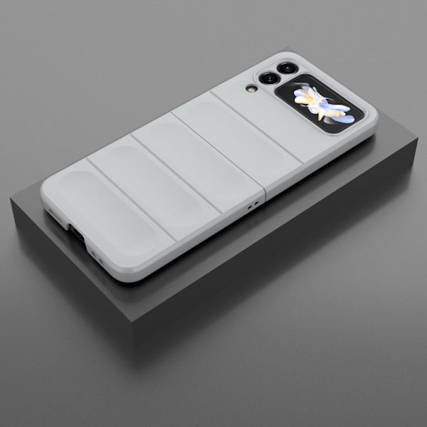 Blødt grebsformet Samsung Galaxy Z Flip4 cover - Lysegrå Silver grey