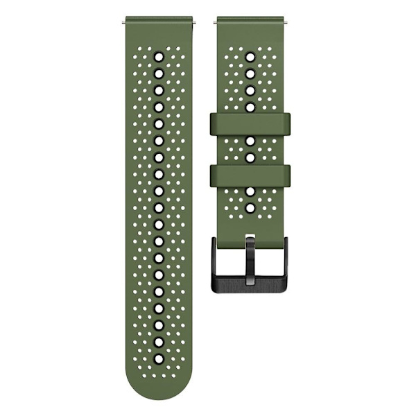 22 mm universellt dubbelfärgat klockarmband i silikon - Militärgrön / Svart Grön