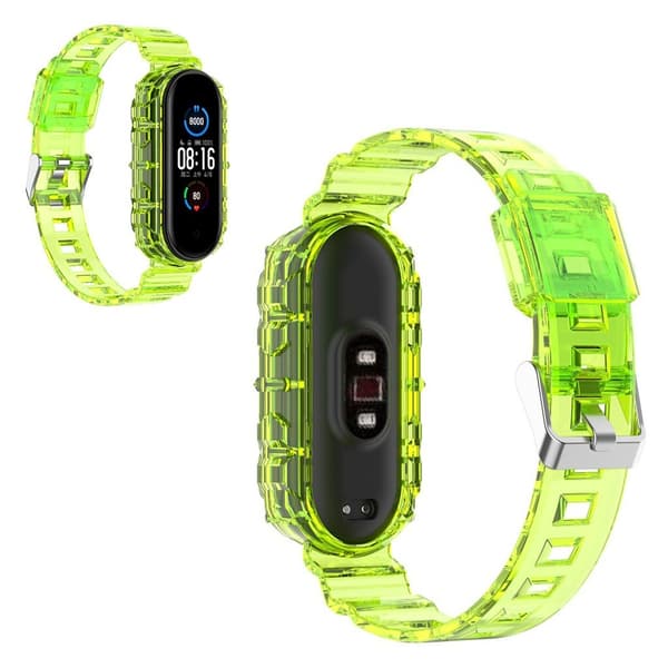 Xiaomi Mi Smart Band 4 / 3 gennemskinnelig silikoneurrem - Gul Yellow