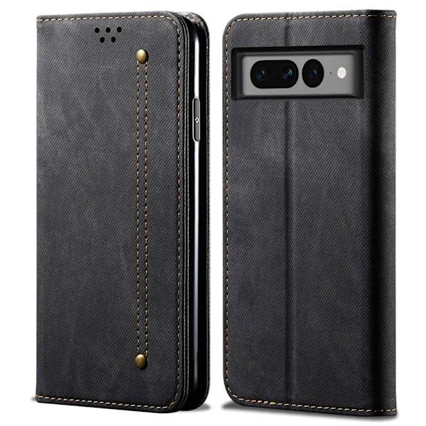 Jeans Google Pixel 7 Pro Flip Etui - Sort Black